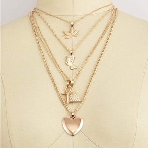 Gold plated layered necklace!
